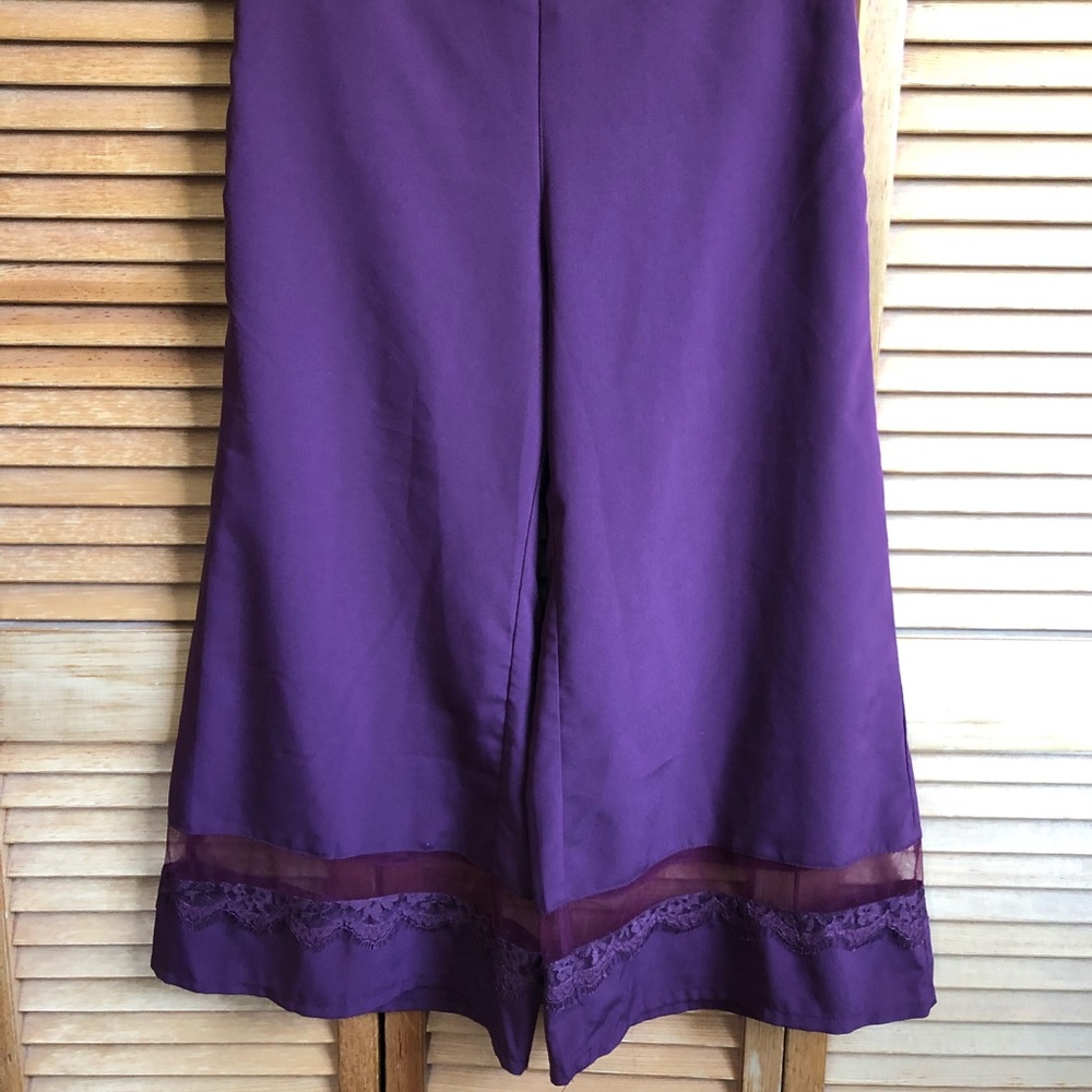 Burgundy gaucho pants